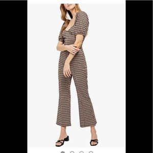 FP oxford knit plaid jumpsuit